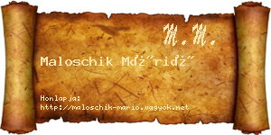 Maloschik Márió névjegykártya